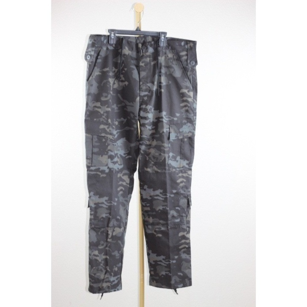 Mens Multicam Black Camo Tactical Uniform Set Ripstop Coat Cargo Pants - Picture 2 of 12